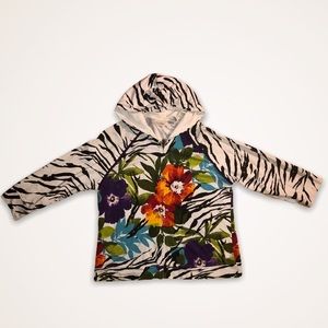 Chico's Zenergy Bright Boho floral Top Hoodie 2 L